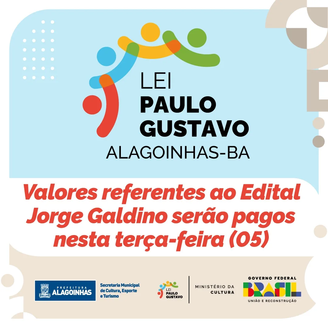 Recursos do Edital Jorge Galdino são pagos aos agentes culturais consagrados no município