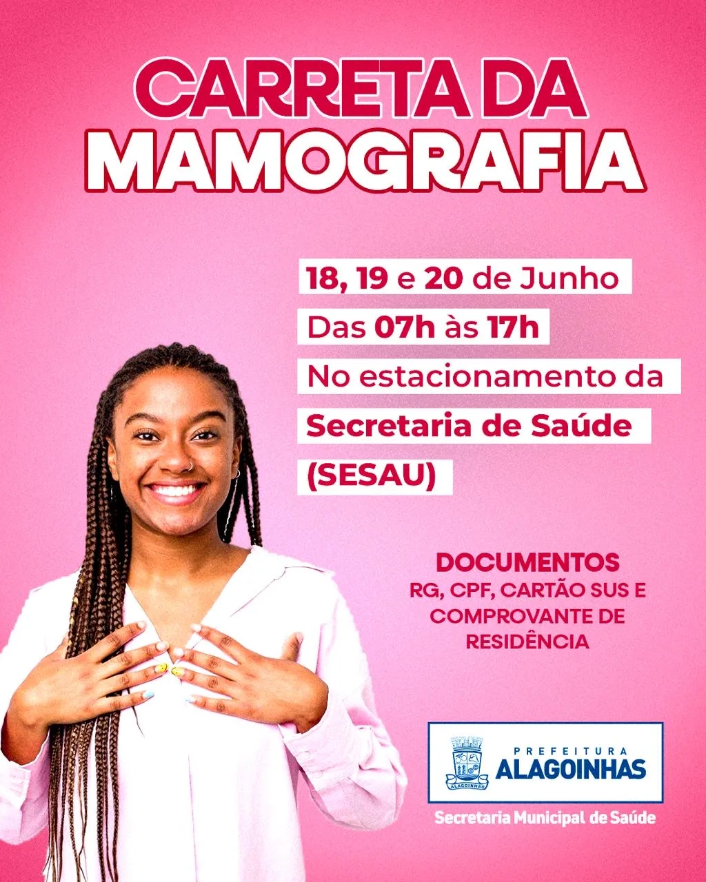 Carreta da mamografia retorna à Alagoinhas nos dias 18, 19 e 20 de junho