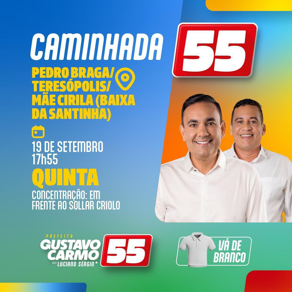 Gustavo Carmo e Luciano Sérgio convidam todos a vestir branco e a unir-se à caminhada nesta quinta-feira