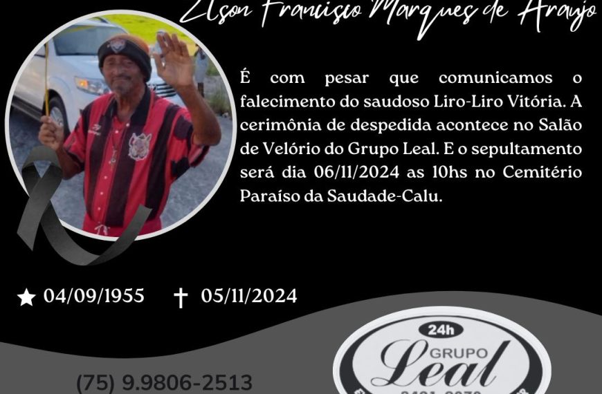 Luto: Saiba a Causa da Morte de Liro Liro e Onde Prestar Homenagens ao Esportista