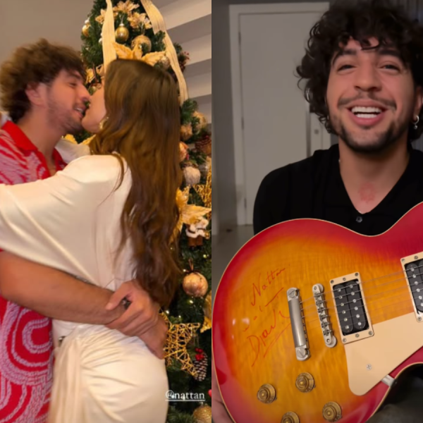 Surpresa! Rafa Kalimann presenteia Nattanzinho com guitarra autografada por Djavan