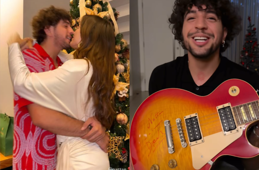 Surpresa! Rafa Kalimann presenteia Nattanzinho com guitarra autografada por Djavan