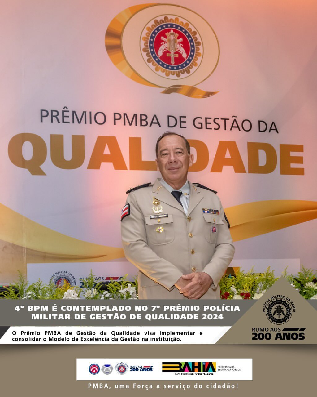 4º BPM É CONTEMPLADO NO 7º PRÊMIO POLÍCIA MILITAR DE GESTÃO DE QUALIDADE 2024