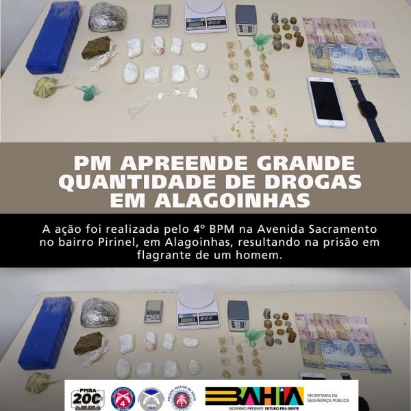 4º BPM realiza grande apreensão de drogas em Alagoinhas.