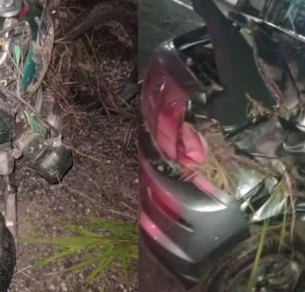 FATALIDADE: casal morre em grave acidente entre carro e moto na BR-101