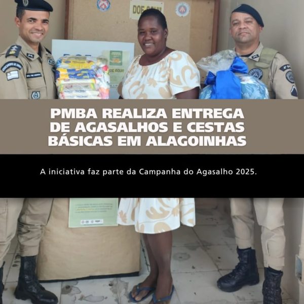 PMBA REALIZA ENTREGA DE AGASALHOS E CESTAS BÁSICAS