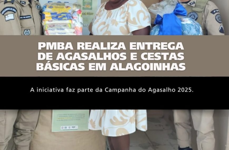 PMBA REALIZA ENTREGA DE AGASALHOS E CESTAS BÁSICAS