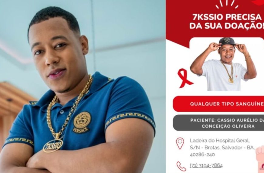 7KSSIO EM ESTADO DELICADO: equipe do cantor pede doação de sangue após acidente em Lauro de Freitas