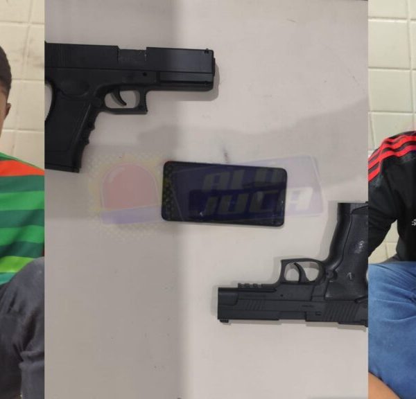 VULGOS “OGRO” E “DERRETE”: Dupla é presa com simulacros de pistola em Lauro de Freitas; saiba os detalhes