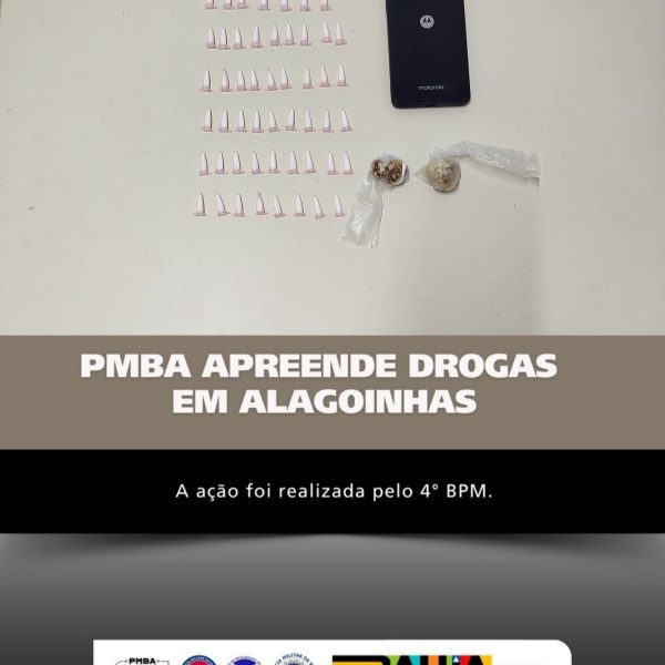 POLÍCIA MILITAR APREENDE DROGAS NO CENTRO DE ALAGOINHAS