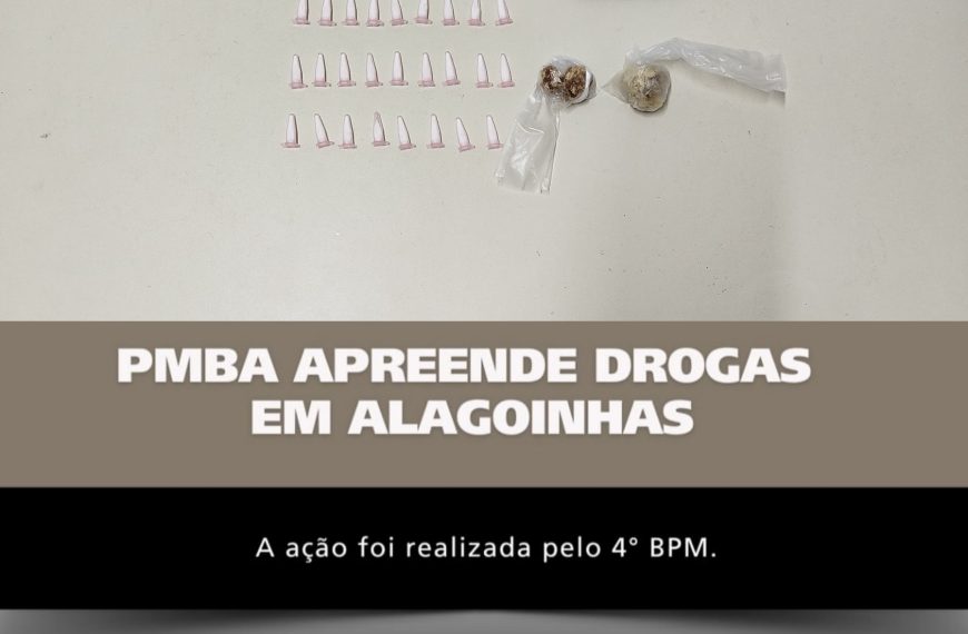 POLÍCIA MILITAR APREENDE DROGAS NO CENTRO DE ALAGOINHAS