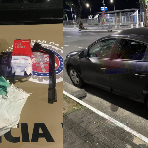 PM prende homem em flagrante por furtar objetos em veículo no Comércio