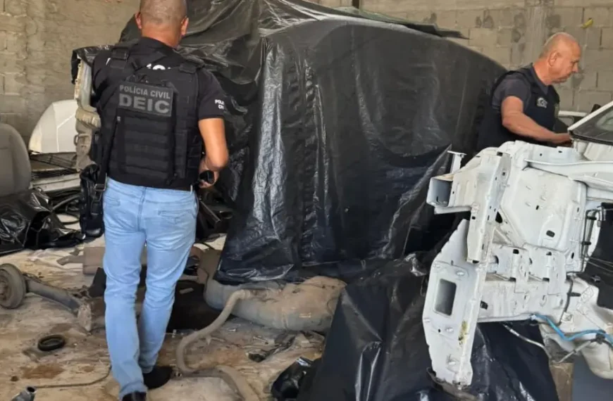 Polícia desarticula galpão de desmanche de carros para fraudar seguradoras em Eunápolis