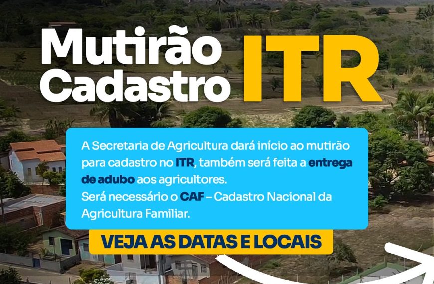 Prefeitura de Ouriçangas realiza Mutirão do ITR e entrega de adubo para agricultores