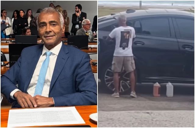 FÁCIL PRA NINGUÉM: Carro de Romário parado em avenida após ficar sem combustível