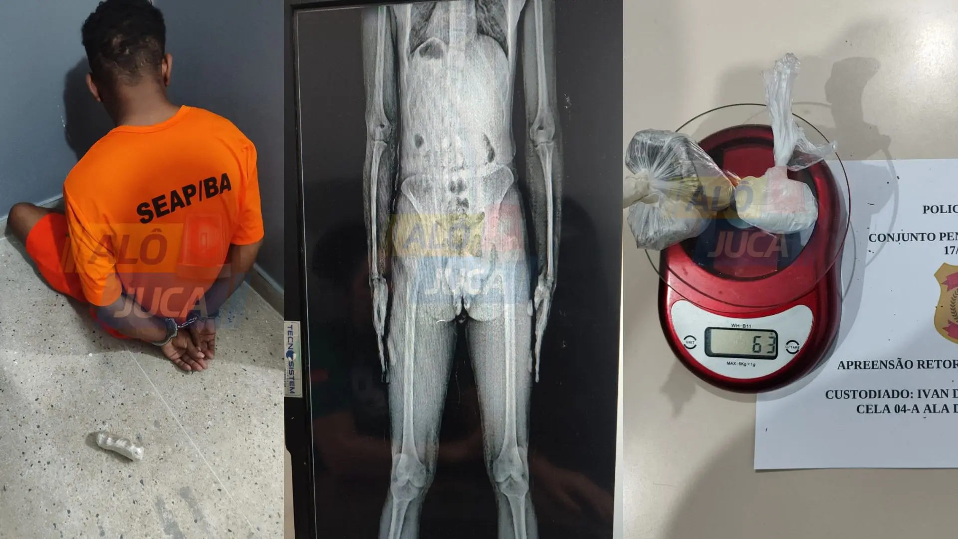 FLAGRADO NO SCANNER: detento tenta retornar com drogas escondidas na região anal após saída temporária, em presídio de Eunápolis