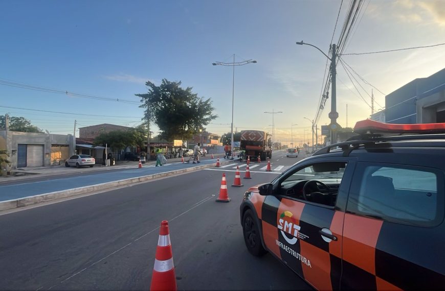 SMT requalifica 37 faixas de pedestres nos bairros Santa Terezinha, Praça Kennedy e Centro