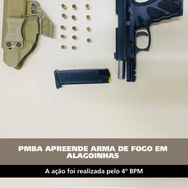CPR-LN: 4º BPM APREENDE ARMA DE FOGO DURANTE OPERAÇÃO EM ALAGOINHAS
