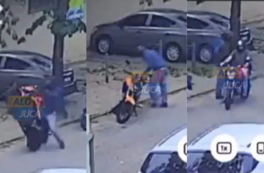 DEU RUIM: ladrões tentam levar moto, causam prejuízo e abandonam veículo; veja o vídeo