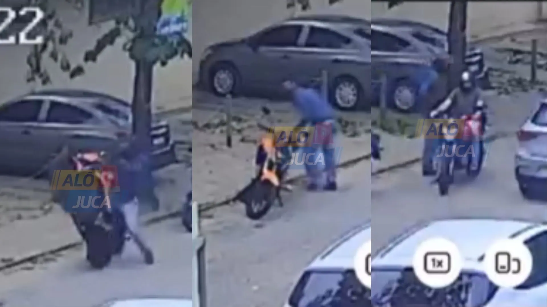 DEU RUIM: ladrões tentam levar moto, causam prejuízo e abandonam veículo; veja o vídeo