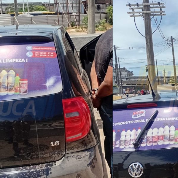 CERCO NA BAIXA DO FISCAL: homem é preso após bater carro roubado durante fuga na Jequitaia
