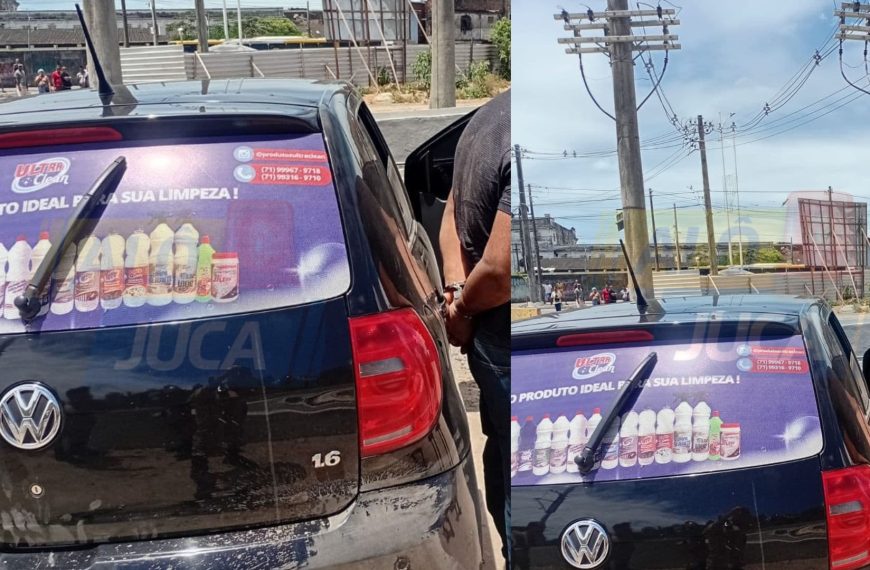 CERCO NA BAIXA DO FISCAL: homem é preso após bater carro roubado durante fuga na Jequitaia