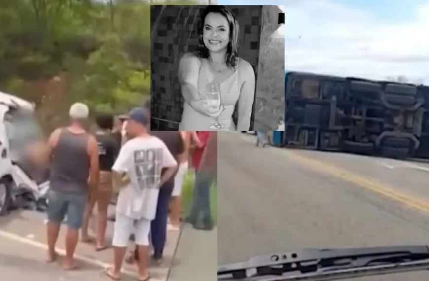 Grave acidente entre ônibus e carro de passeio deixa uma mulher morta e oito pessoas feridas na BA-262