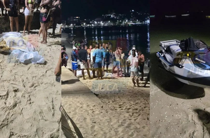 Acidente entre jet ski e embarcação deixa um homem morto e uma mulher gravemente ferida na Ribeira