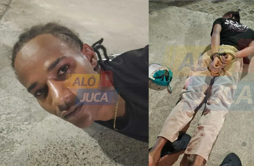 DE PEIXEIRA NA MÃO: ladrão é preso após roubar corredores na orla do Jardim de Alah; comparsa fugiu de moto