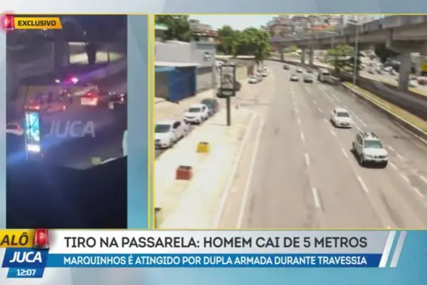 AGONIA NA BONOCÔ: homem cai de passarela após ser baleado por dupla armada