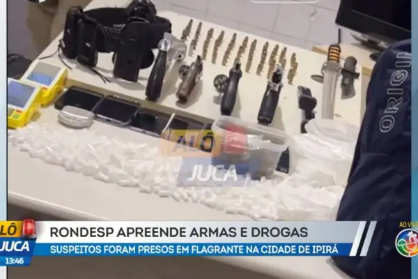 COM ARMAS E DROGAS: criminosos foram presos em flagrante pela Rondesp Chapada em Ipirá