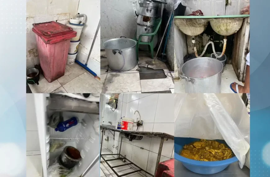 QUE IMUNDICE: cozinha industrial é interditada por risco à saúde pública em Feira de Santana