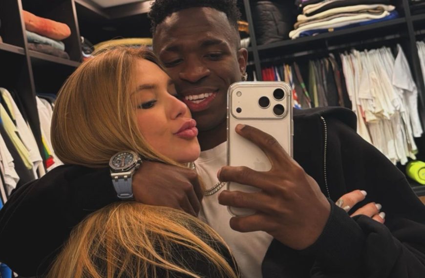 Vini Jr. posta foto com Virginia após chegada da influenciadora a Madri