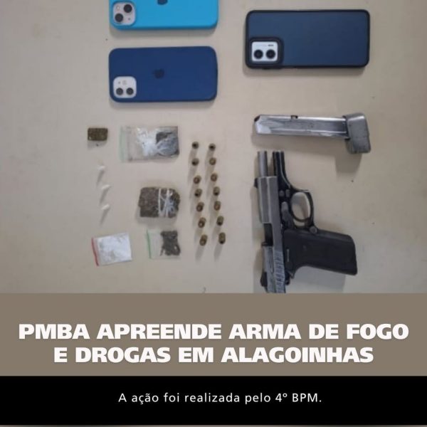 PM realiza ação contra tráfico de drogas e porte ilegal de arma em Alagoinhas